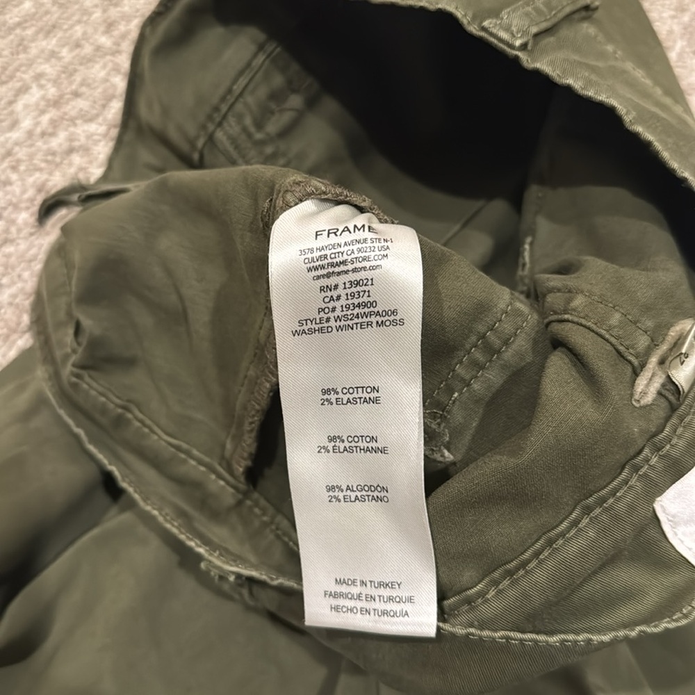 Frame pants, washed winter moss, 27, NWOT - Picture 4 of 10